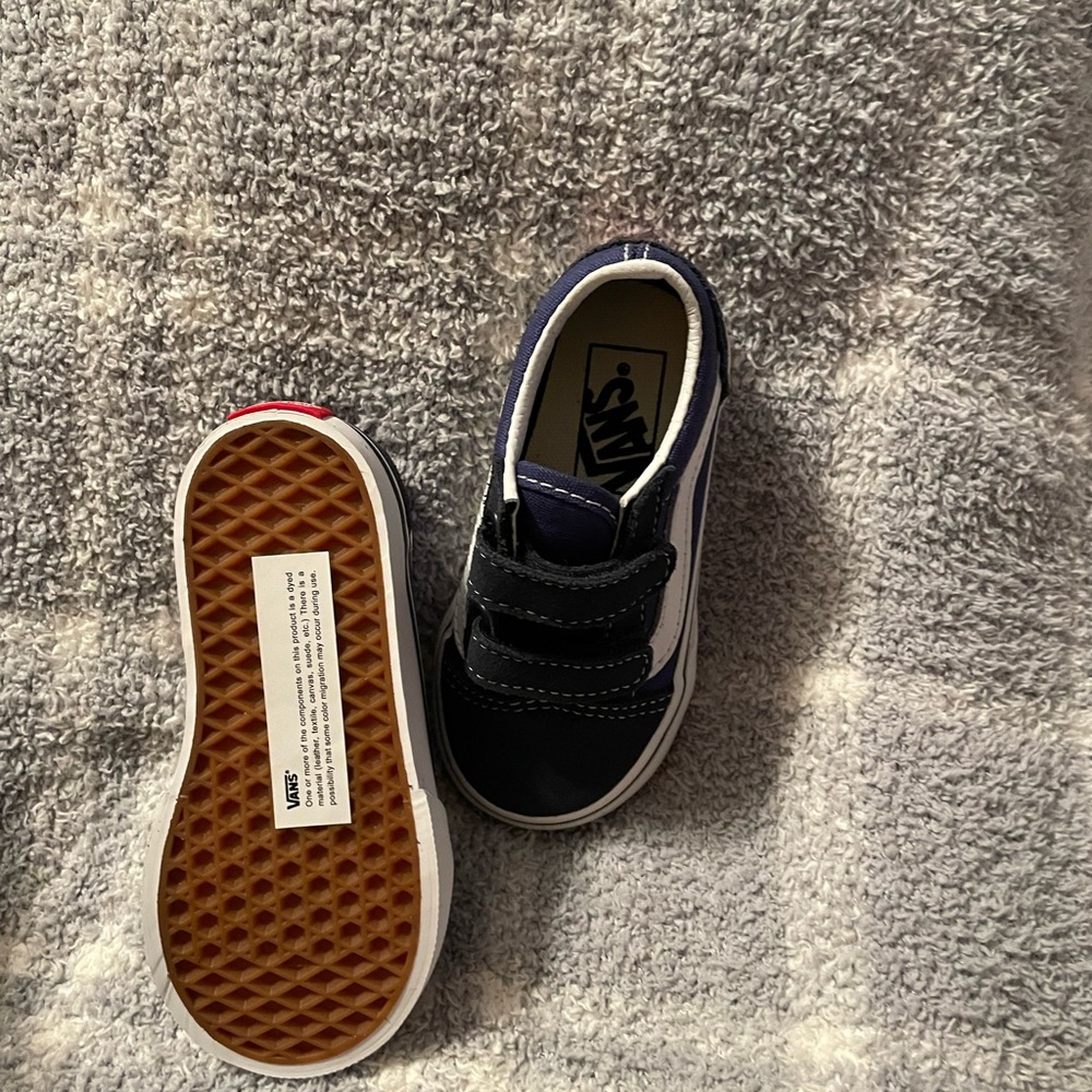 Vans Kids Dark Blue Velcro Sneakers